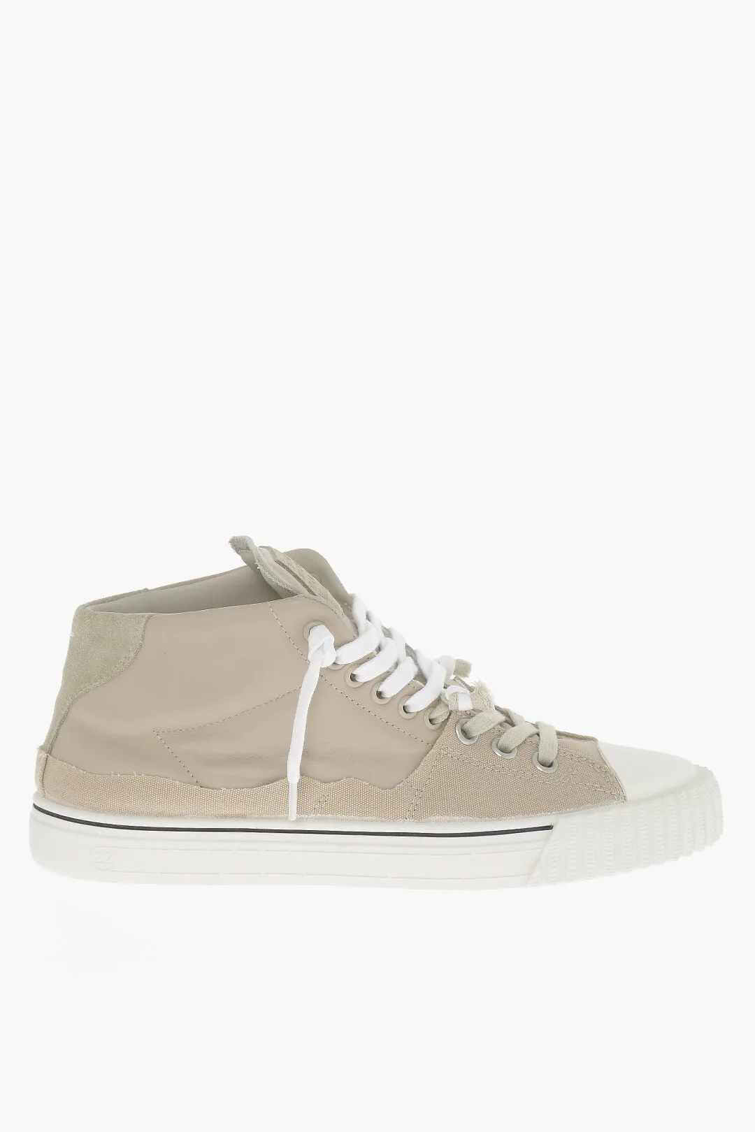 Maison Margiela Mm22 Distressed Effect Leather High-Top Sneakers
