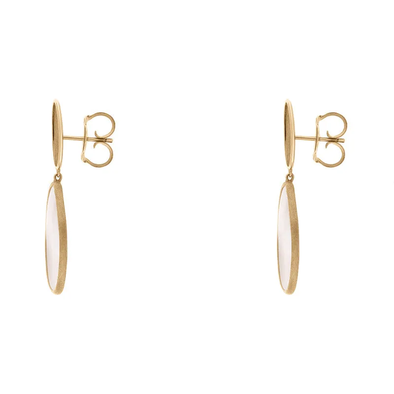 Marco Bicego Lunaria 18ct Yellow Gold Mother of Pearl Drop Earrings