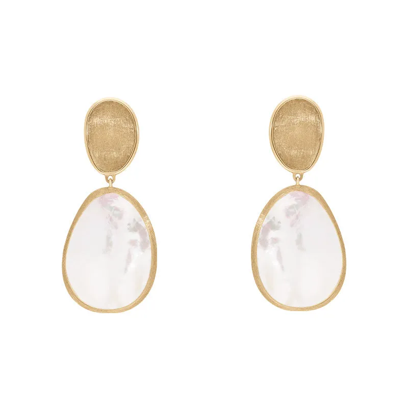 Marco Bicego Lunaria 18ct Yellow Gold Mother of Pearl Drop Earrings