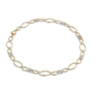 Marco Bicego Marrakech Onde 18ct Yellow Gold Diamond Flower Necklace