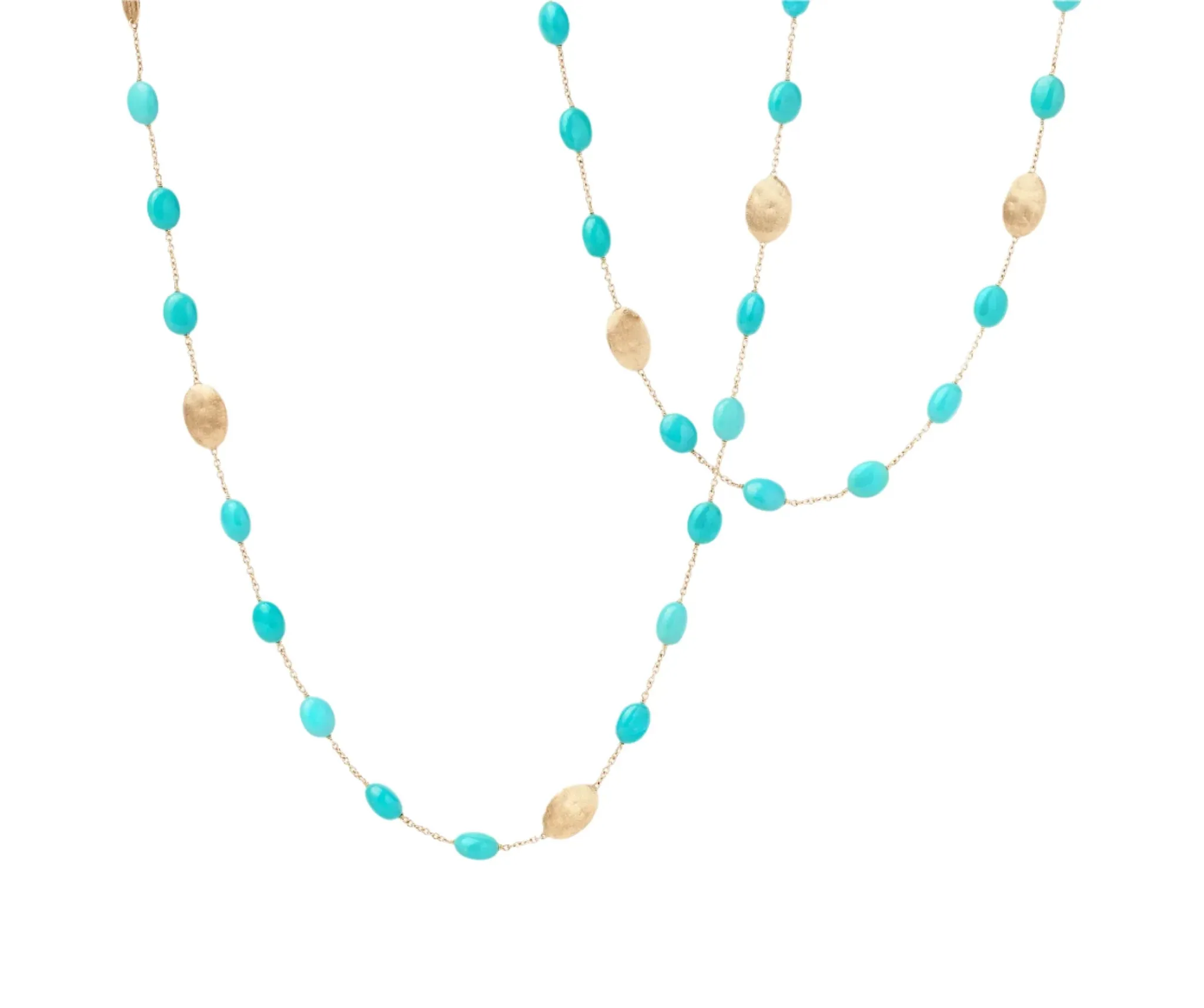 Marco Bicego Siviglia 18ct Yellow Gold & Turquoise Long Necklace