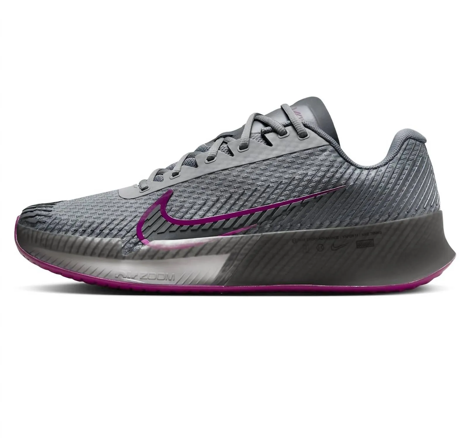 Men's Air Zoom Vapor 11 Hard Court Tennis Shoes In Smoke Grey/black/dark Smoke