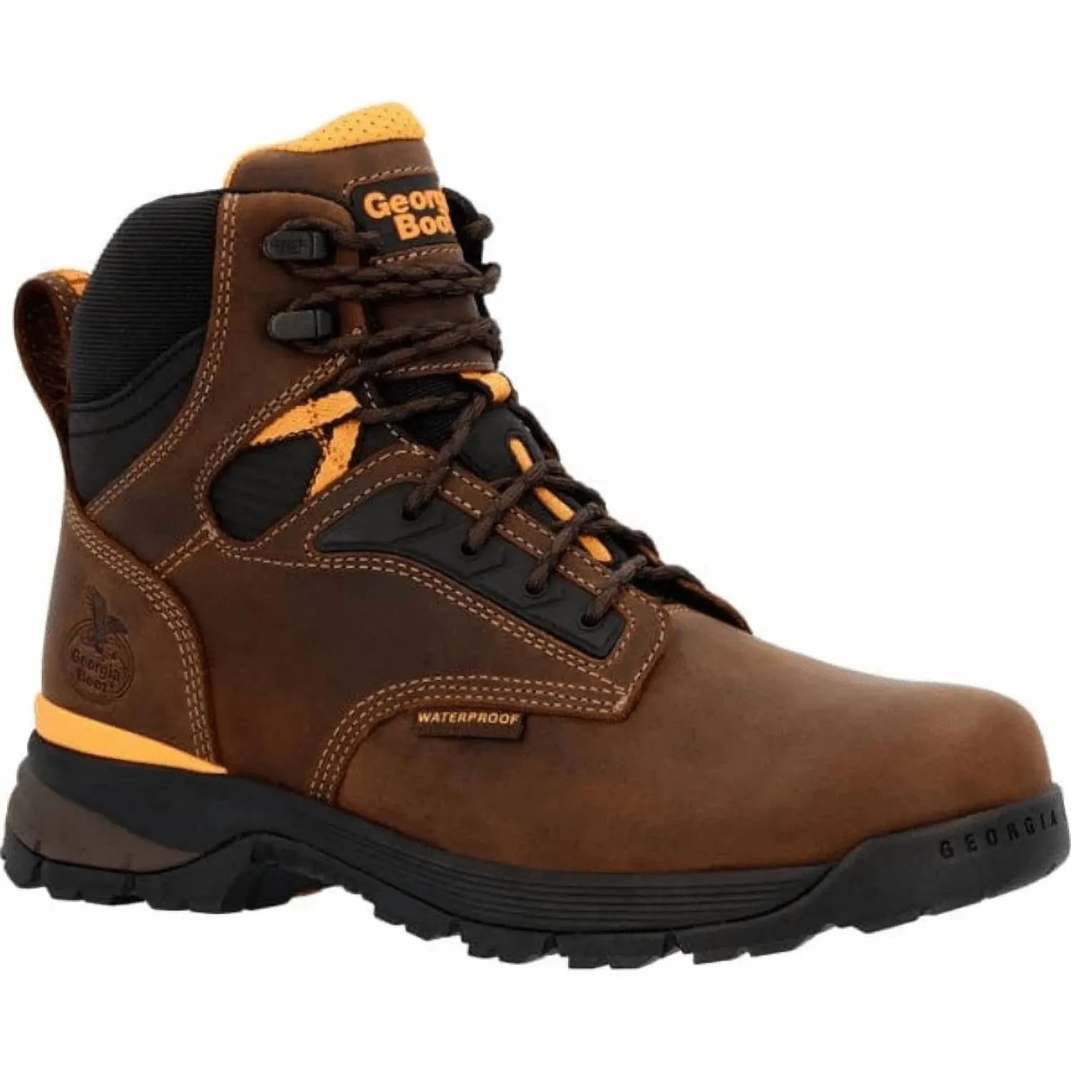 Men's Alloy-Toe 6" Comfort Core Waterproof Work Boot In Dark Brown