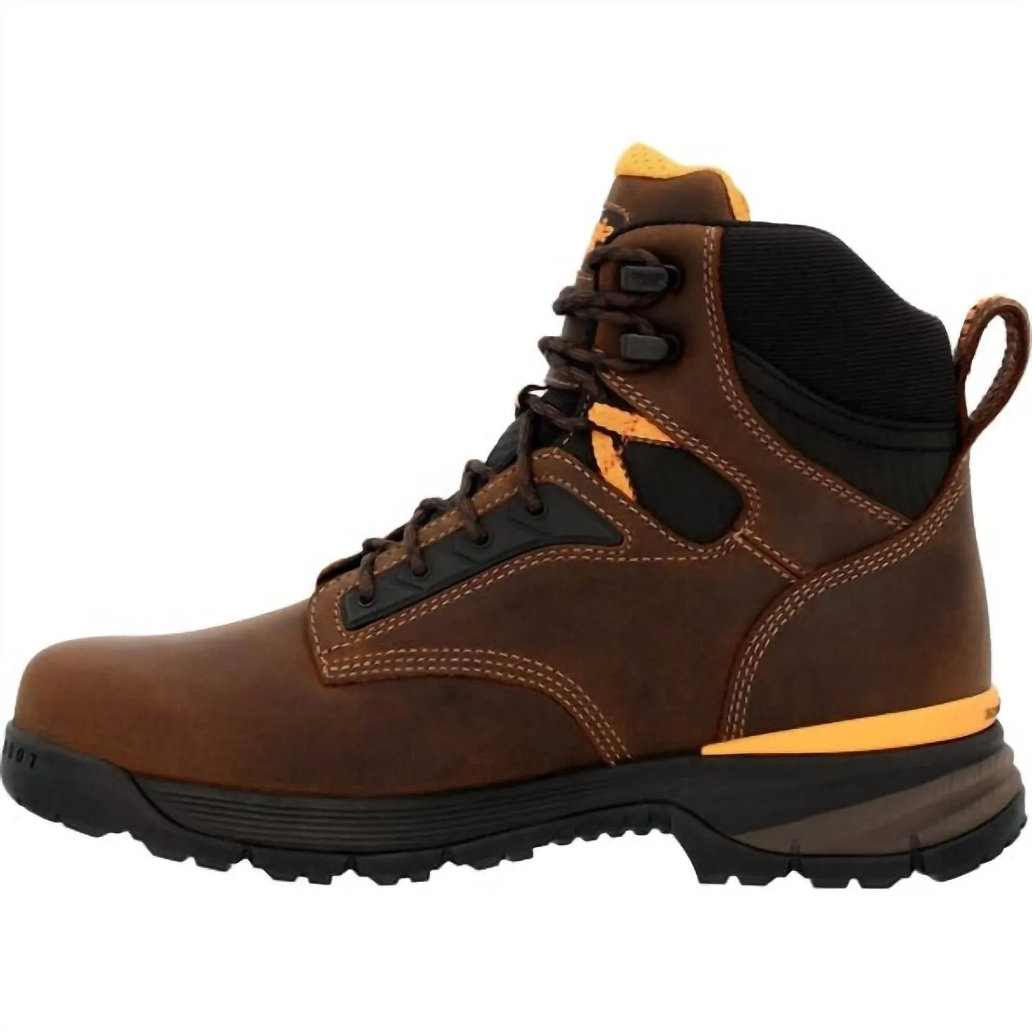 Men's Alloy-Toe 6" Comfort Core Waterproof Work Boot In Dark Brown