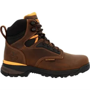 Men's Alloy-Toe 6" Comfort Core Waterproof Work Boot In Dark Brown
