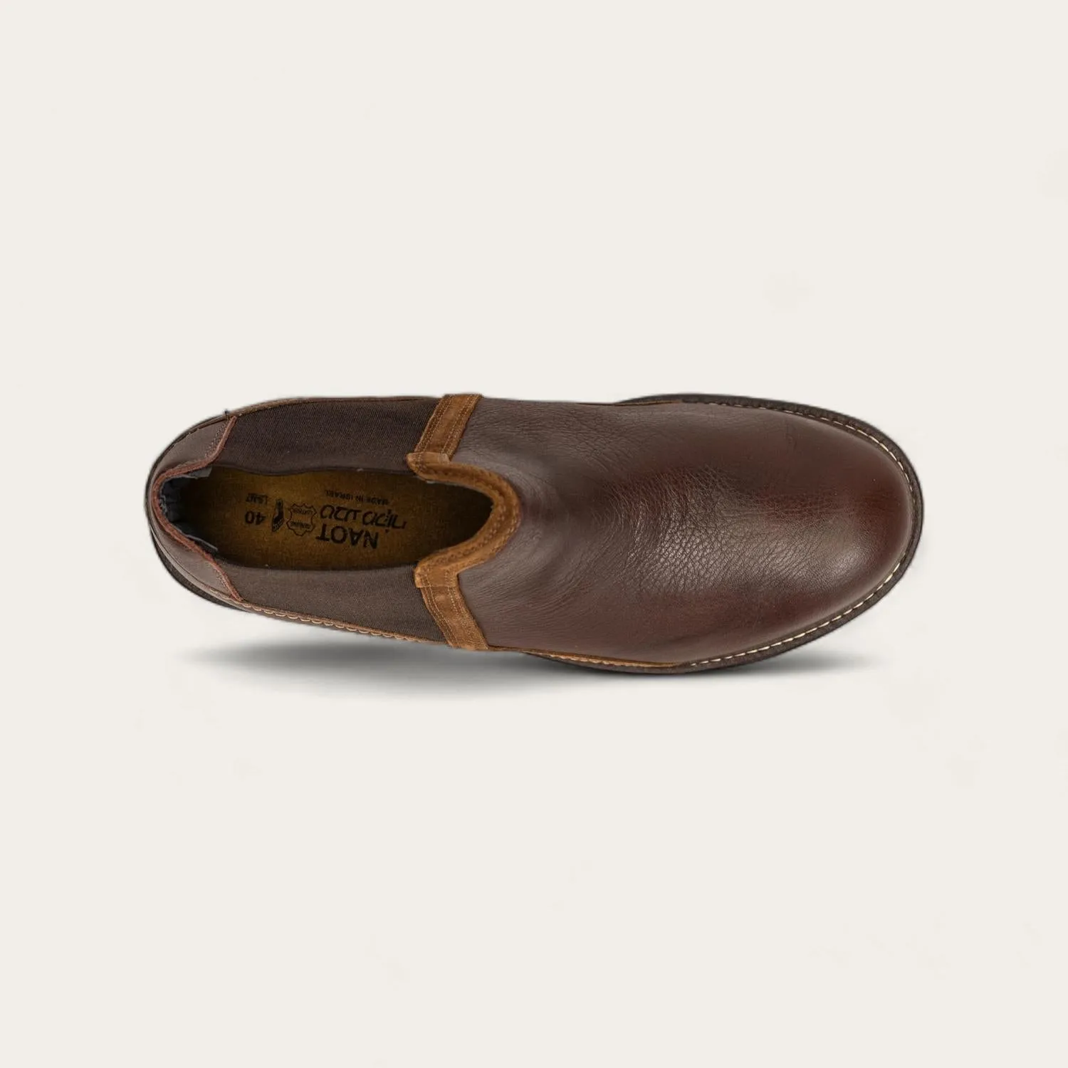 Men's Business Leather Ankle Boots In Soft Brown Leather/toffee Leather/seal Brown Suede