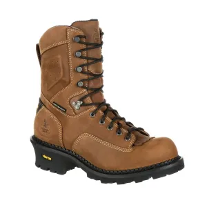 Men's Comp-Toe Comfort Core Logger Climber 9" Waterproof Work Boot In Brown
