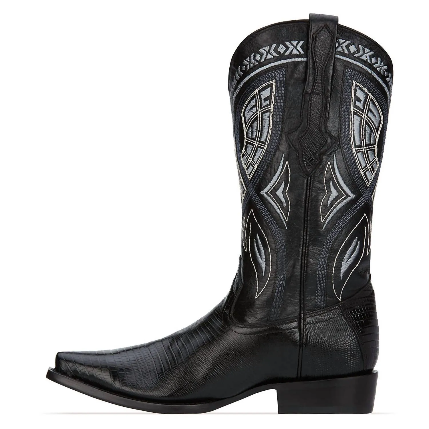 Men's Cowboy Leather Boots In Black