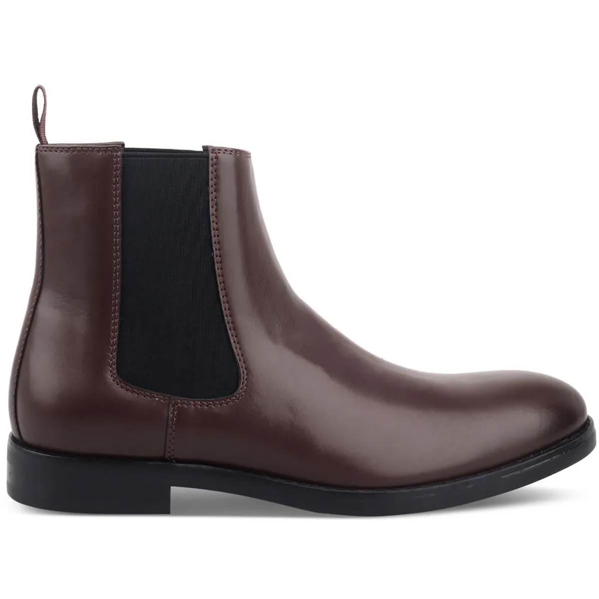 Mens Faux Leather Pull On Chelsea Boots