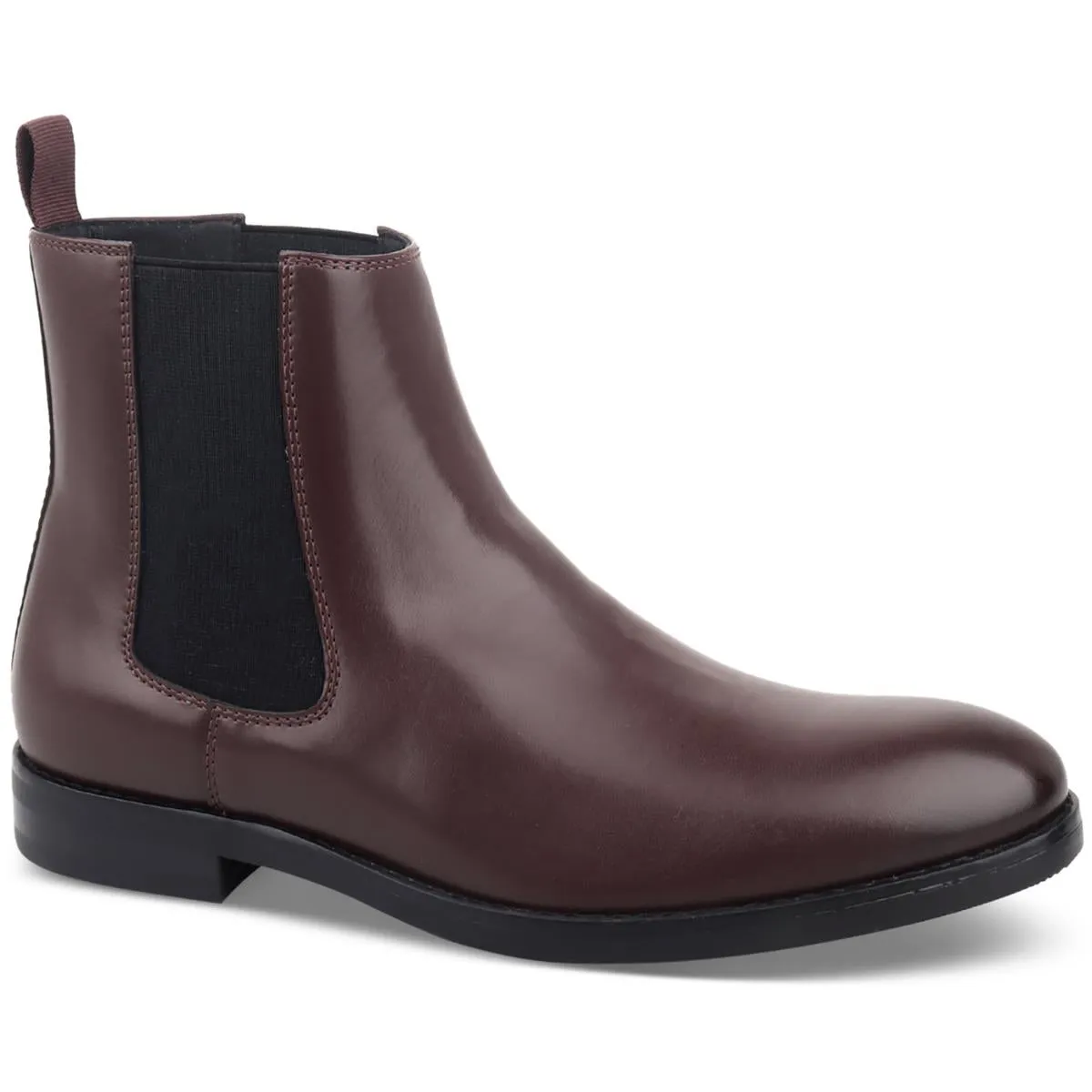 Mens Faux Leather Pull On Chelsea Boots