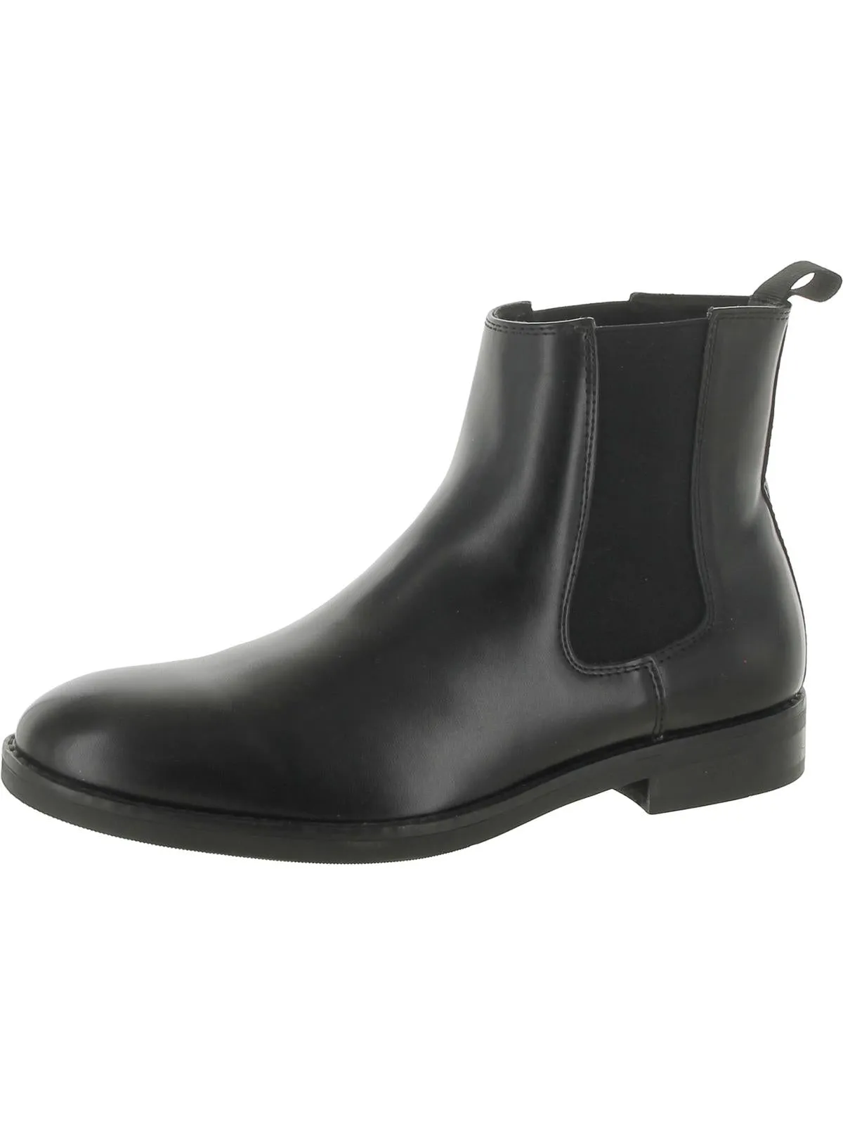 Mens Faux Leather Pull On Chelsea Boots