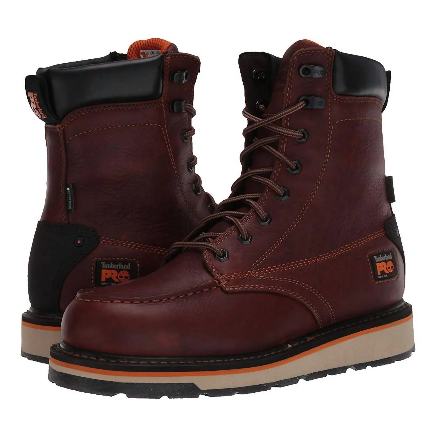 Men's Gridworks 8" Soft Toe Waterproof Work Boots In Brown