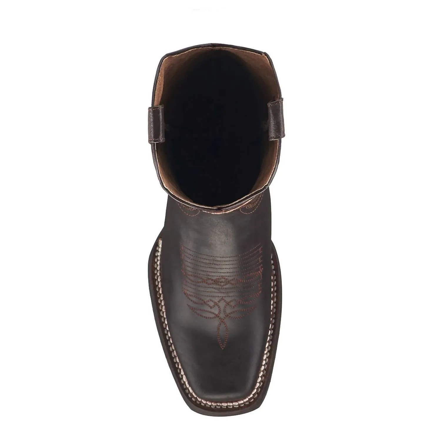 Men's Handcrafted Western Leather Boots In Dark Brown