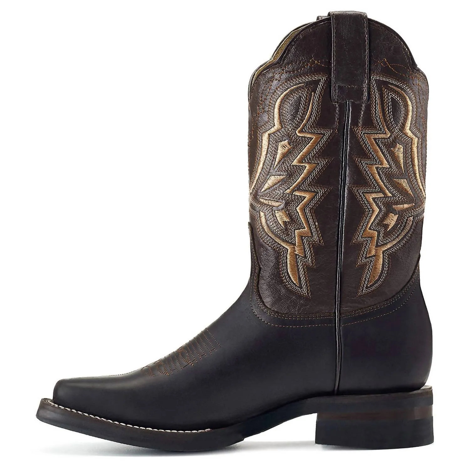 Men's Handcrafted Western Leather Boots In Dark Brown