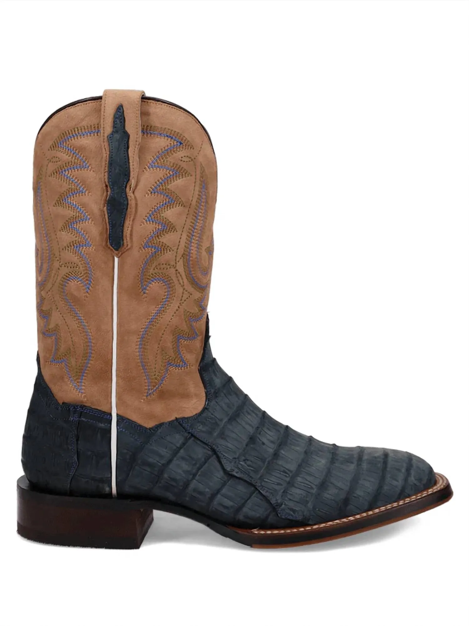 Men's Leon Caiman Exotic Cowboy Certified Boot In Denim/khaki