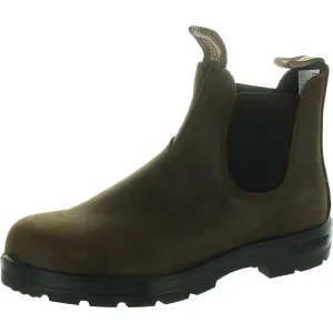 Mens Mixed Media Leather Chelsea Boots