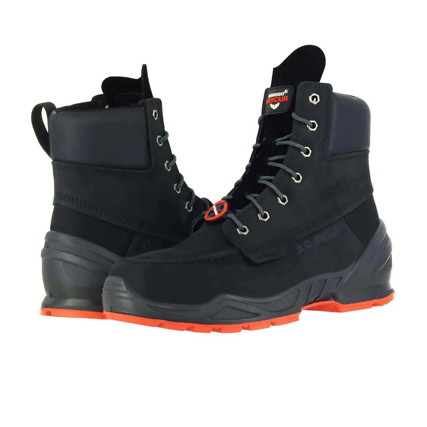 Men's Moc Toe Work Boots 8 In Black
