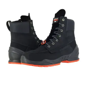 Men's Moc Toe Work Boots 8 In Black