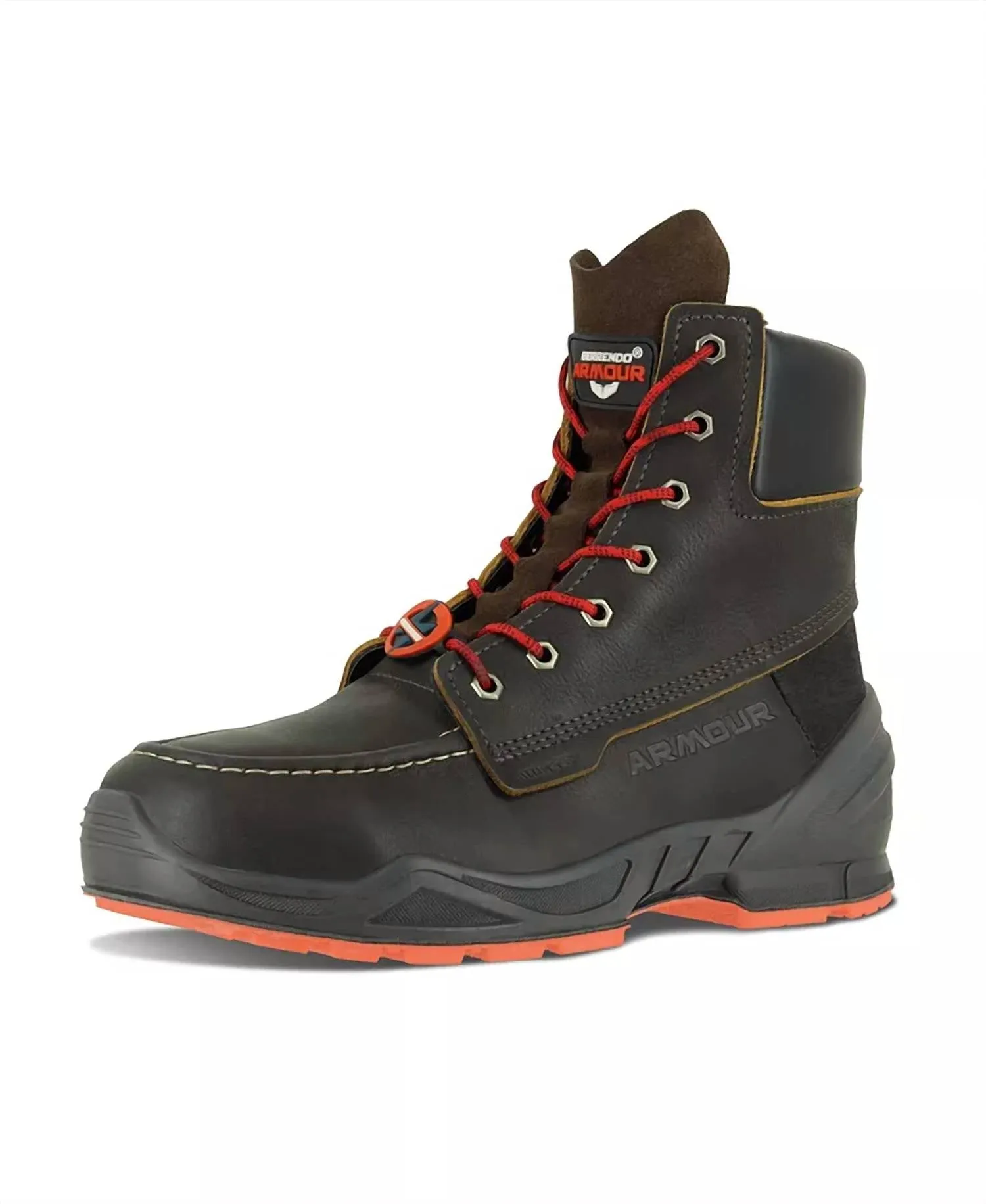 Men's Moc Toe Work Boots 8 In Dark Brown