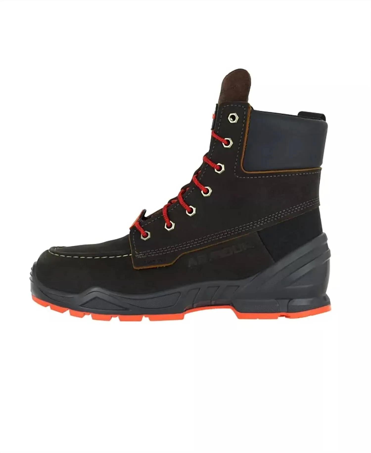 Men's Moc Toe Work Boots 8 In Dark Brown