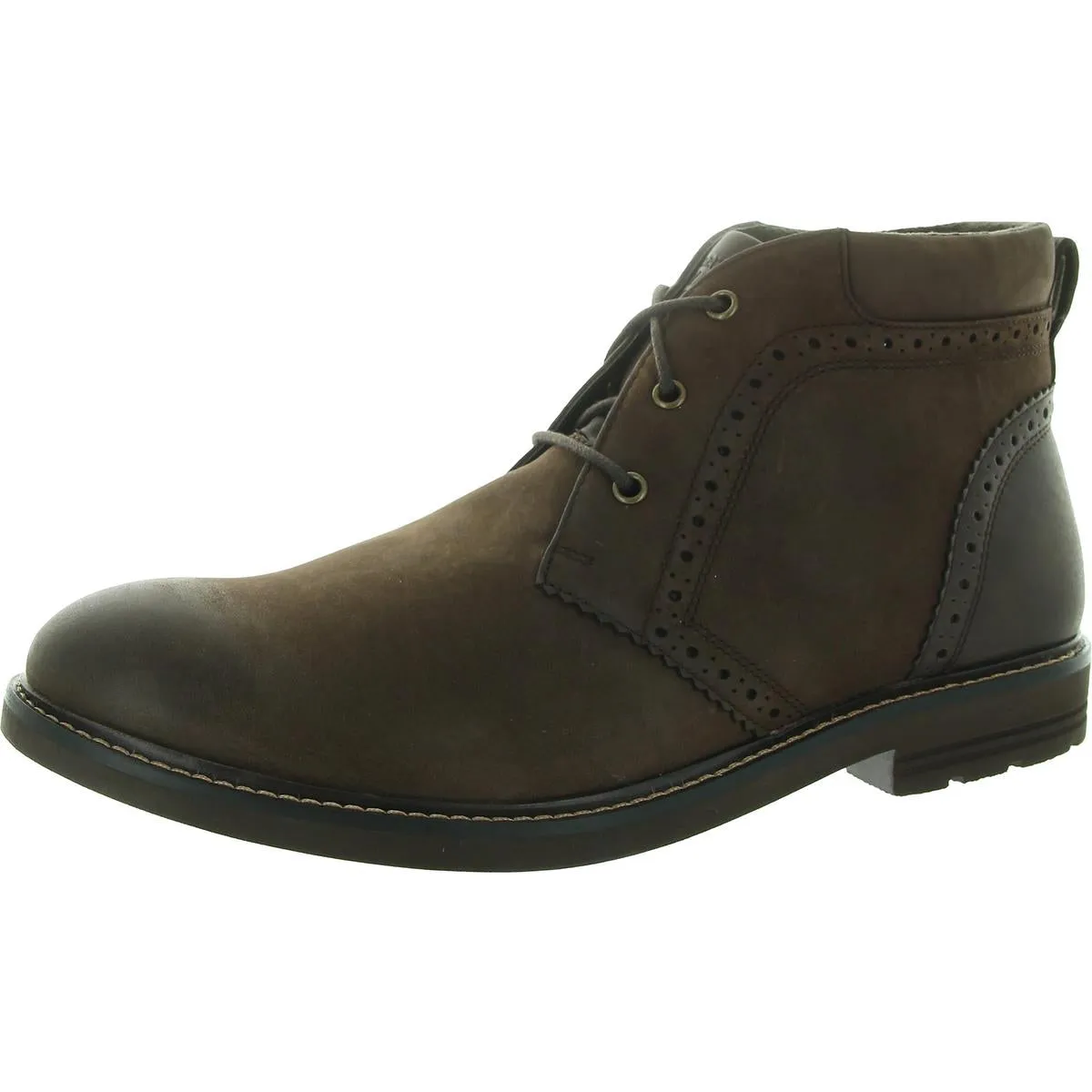 Mens Perforated Leather Chukka Boots