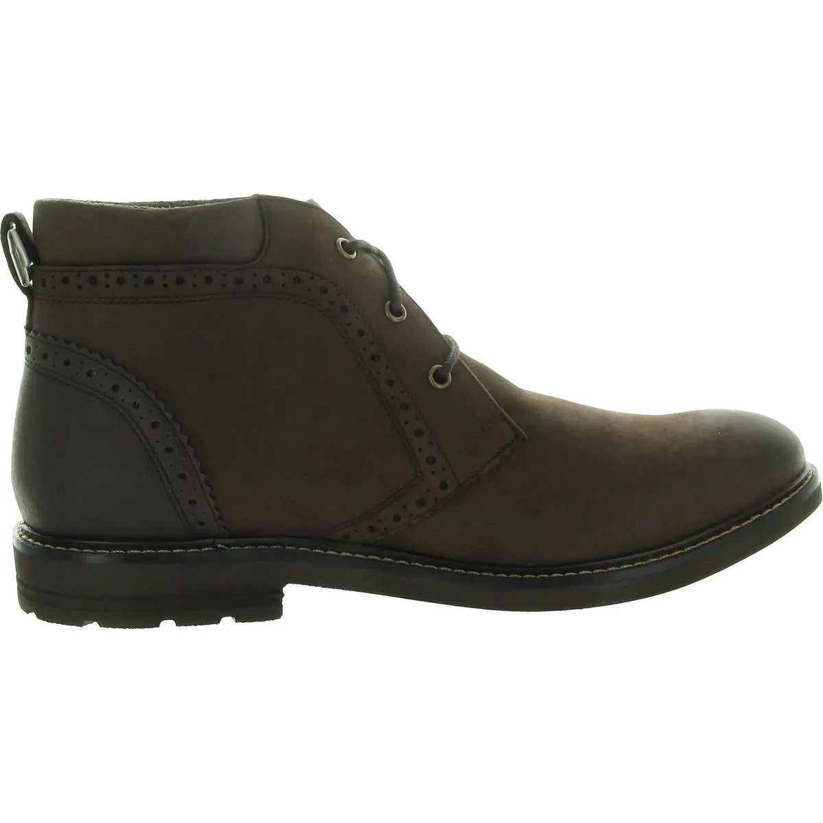 Mens Perforated Leather Chukka Boots
