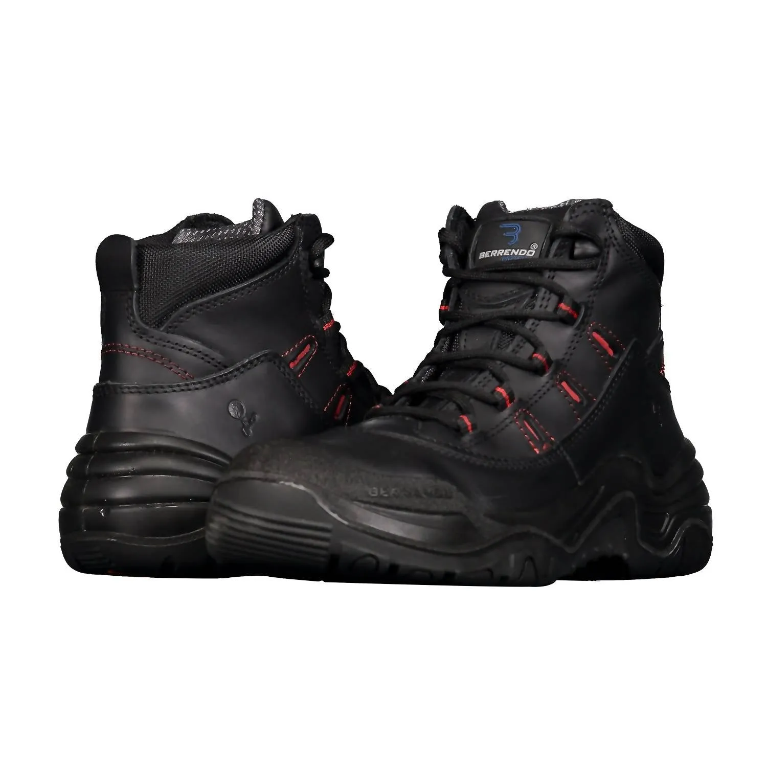 MenS Steel Toe Work Boots 6 In Black