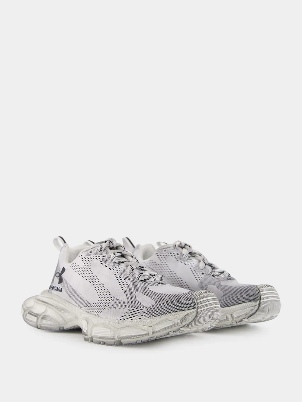 Men's White 3XL Knit Sneaker