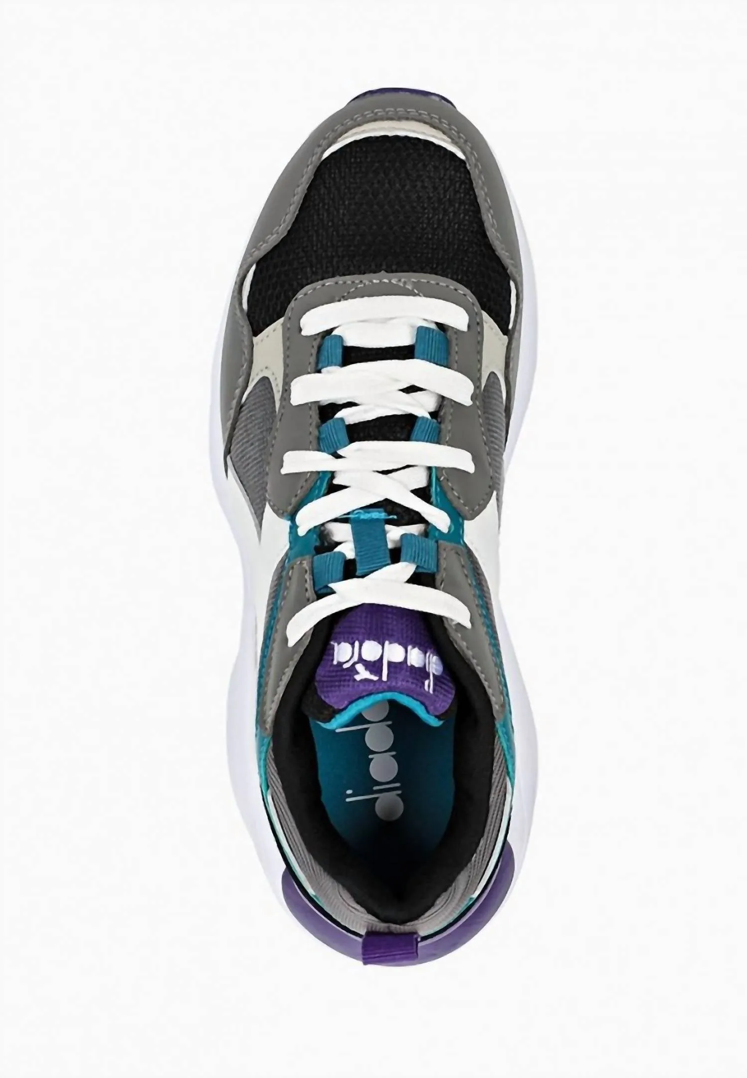 Men's Whizz Run Chunky Low Sneaker Shoes In Charcoal/white/blue