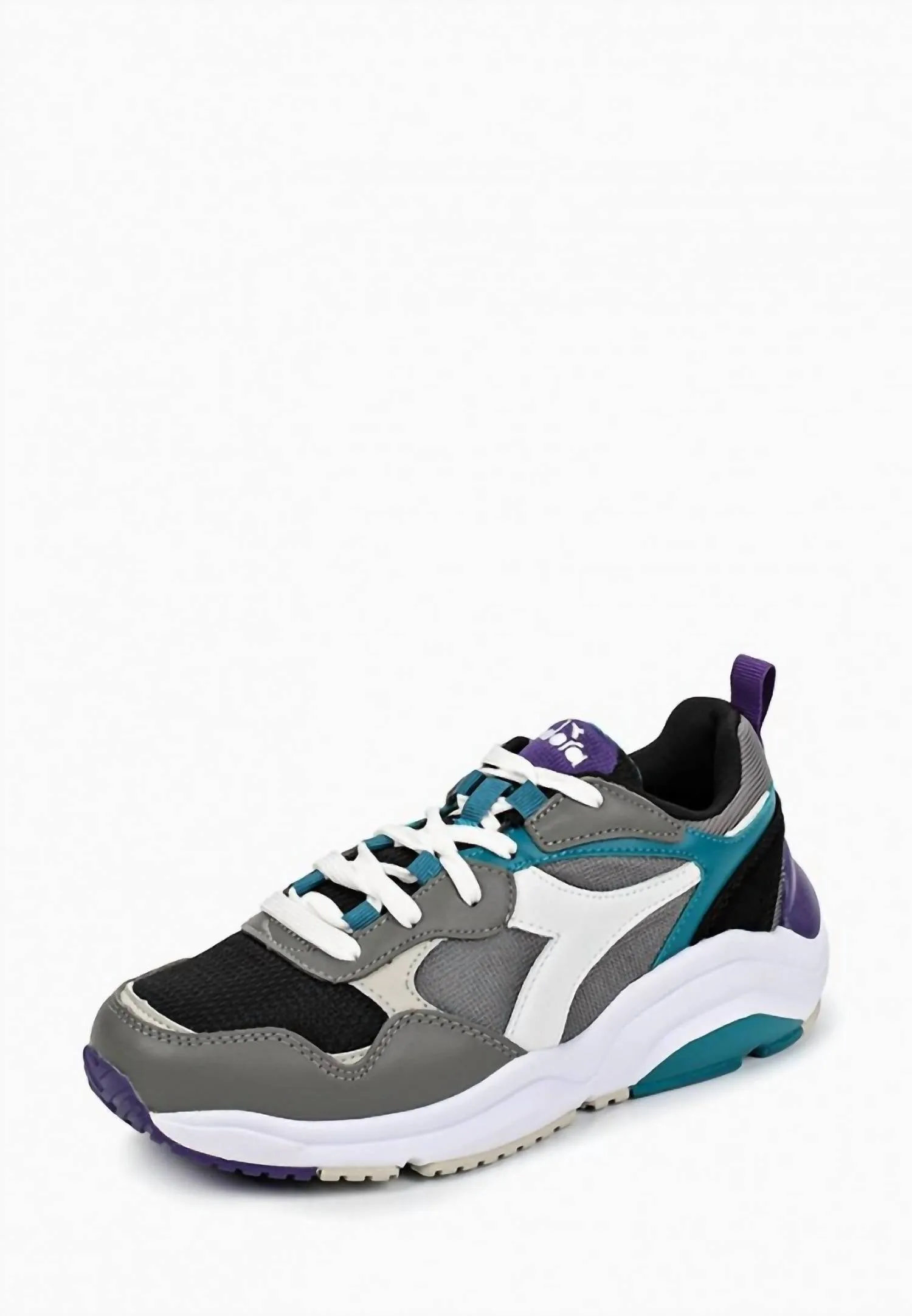 Men's Whizz Run Chunky Low Sneaker Shoes In Charcoal/white/blue