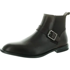 Mens Zipper Leather Chelsea Boots