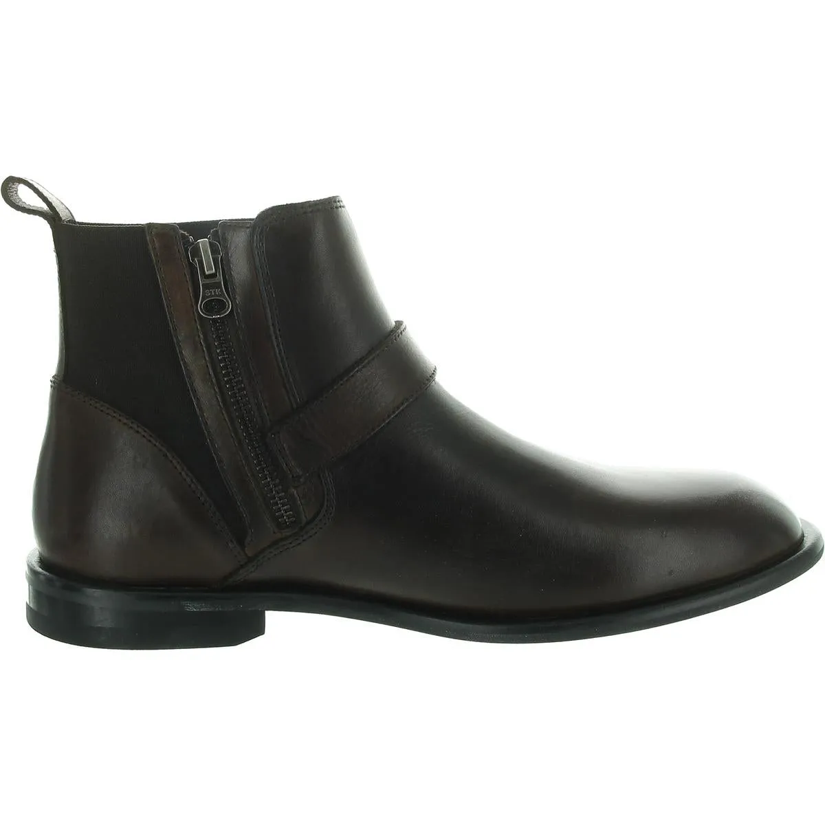 Mens Zipper Leather Chelsea Boots