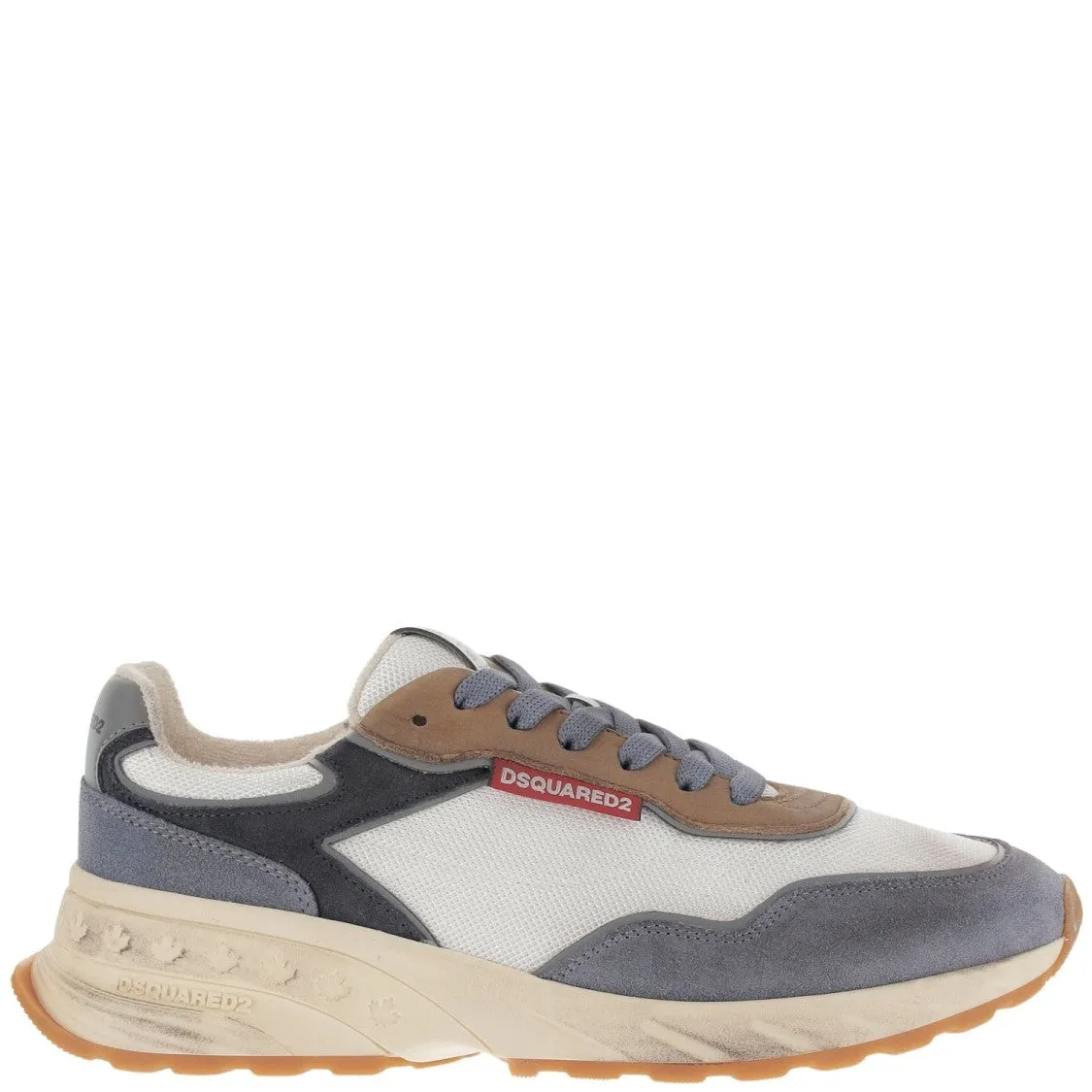 Mesh And Leather Sprinter Sneakers With Logo