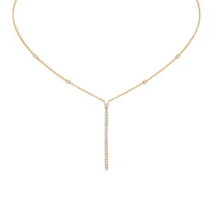 Messika Gatsby 18ct Rose Gold 0.38ct Diamond Vertical Bar Necklace