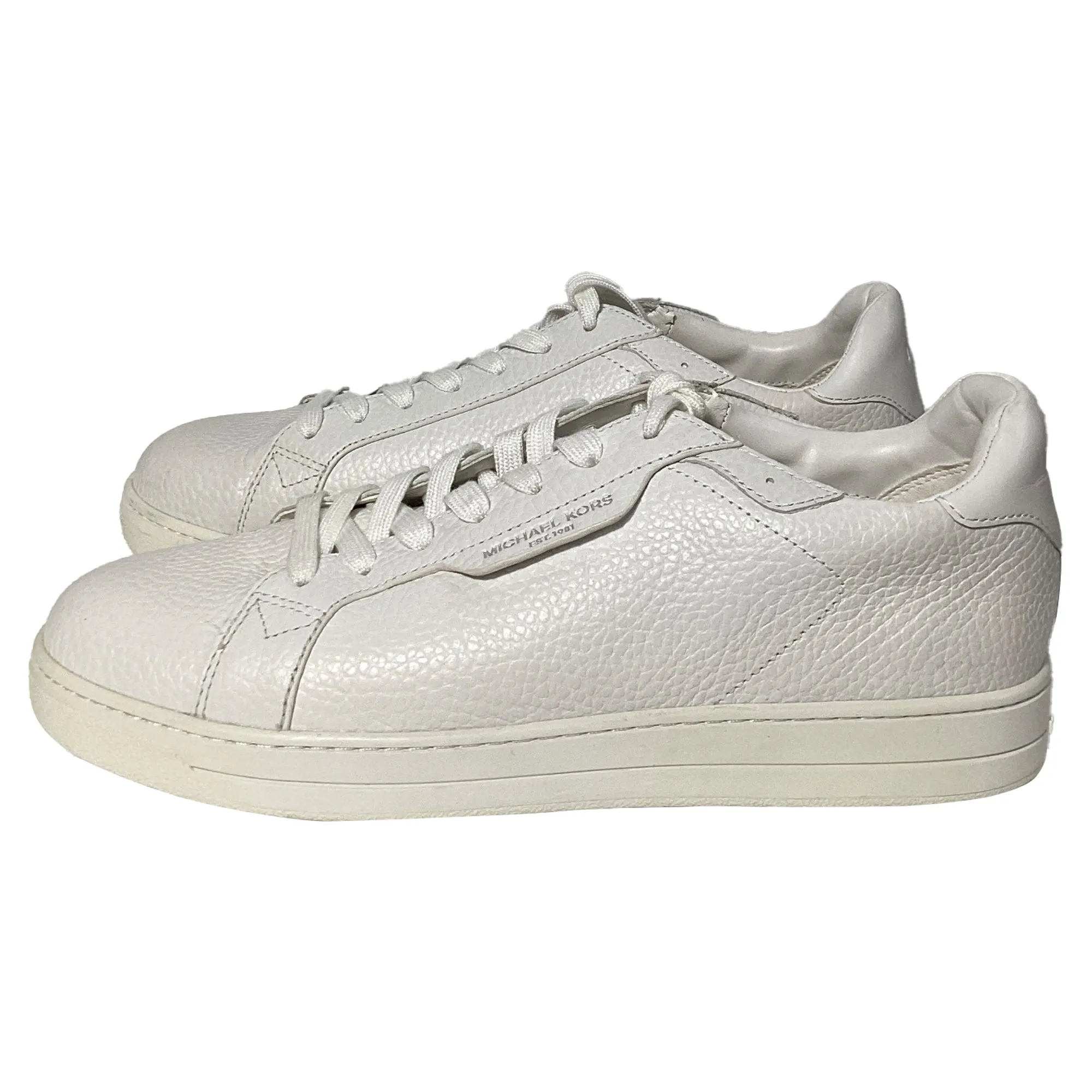 Michael Kors Keating Sneaker in Optic White Pebbled Leather
