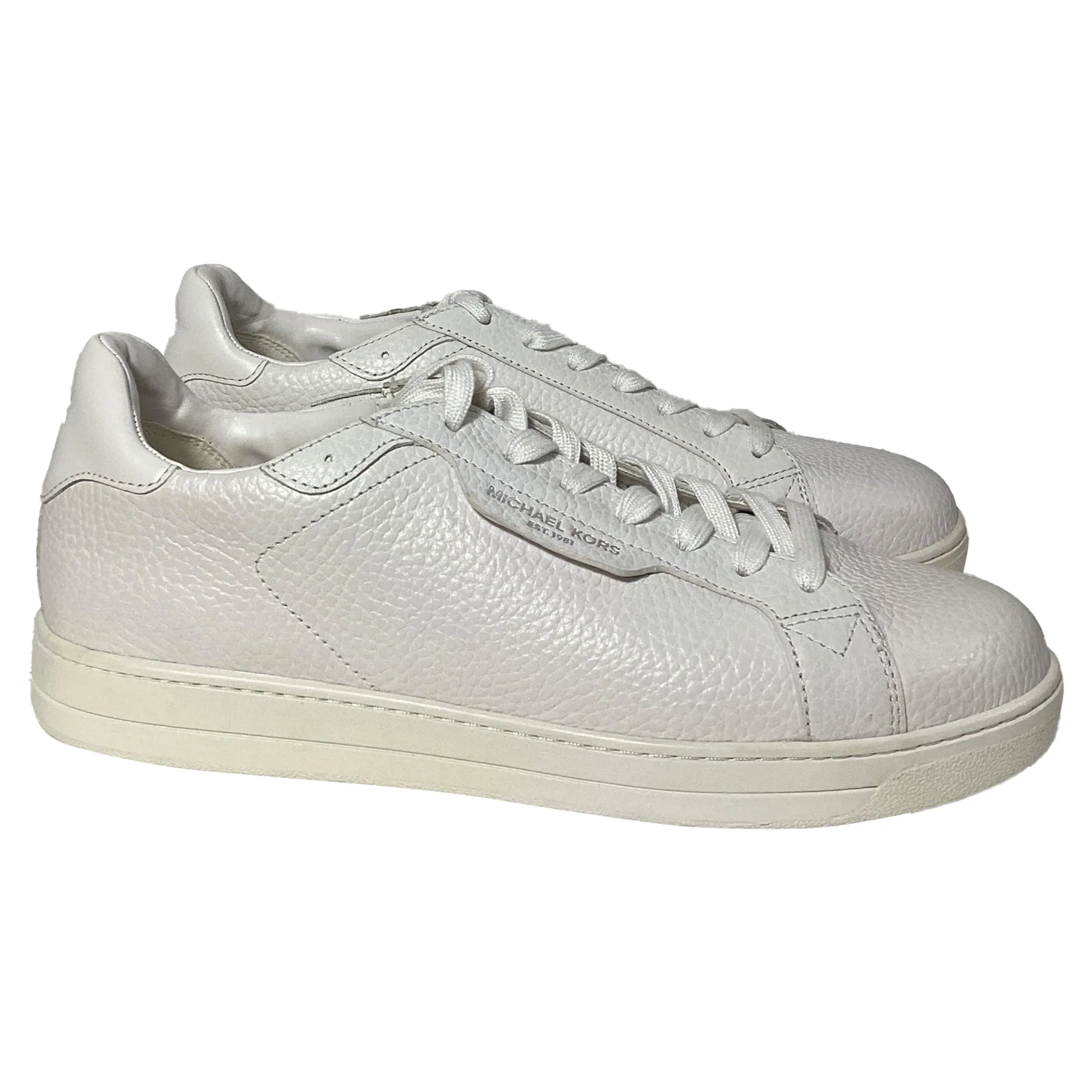 Michael Kors Keating Sneaker in Optic White Pebbled Leather