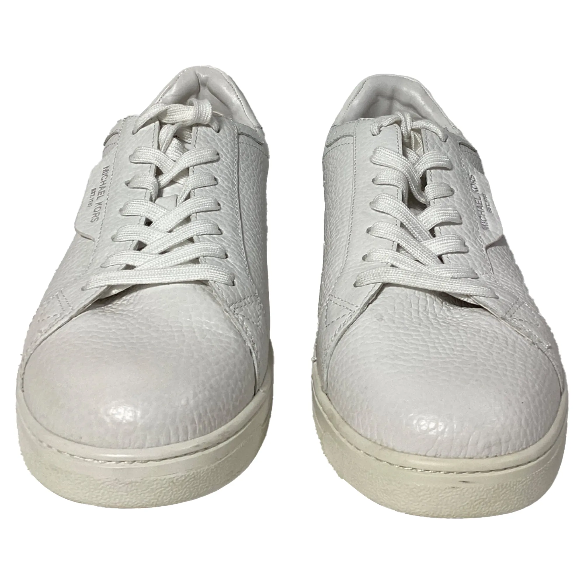 Michael Kors Keating Sneaker in Optic White Pebbled Leather
