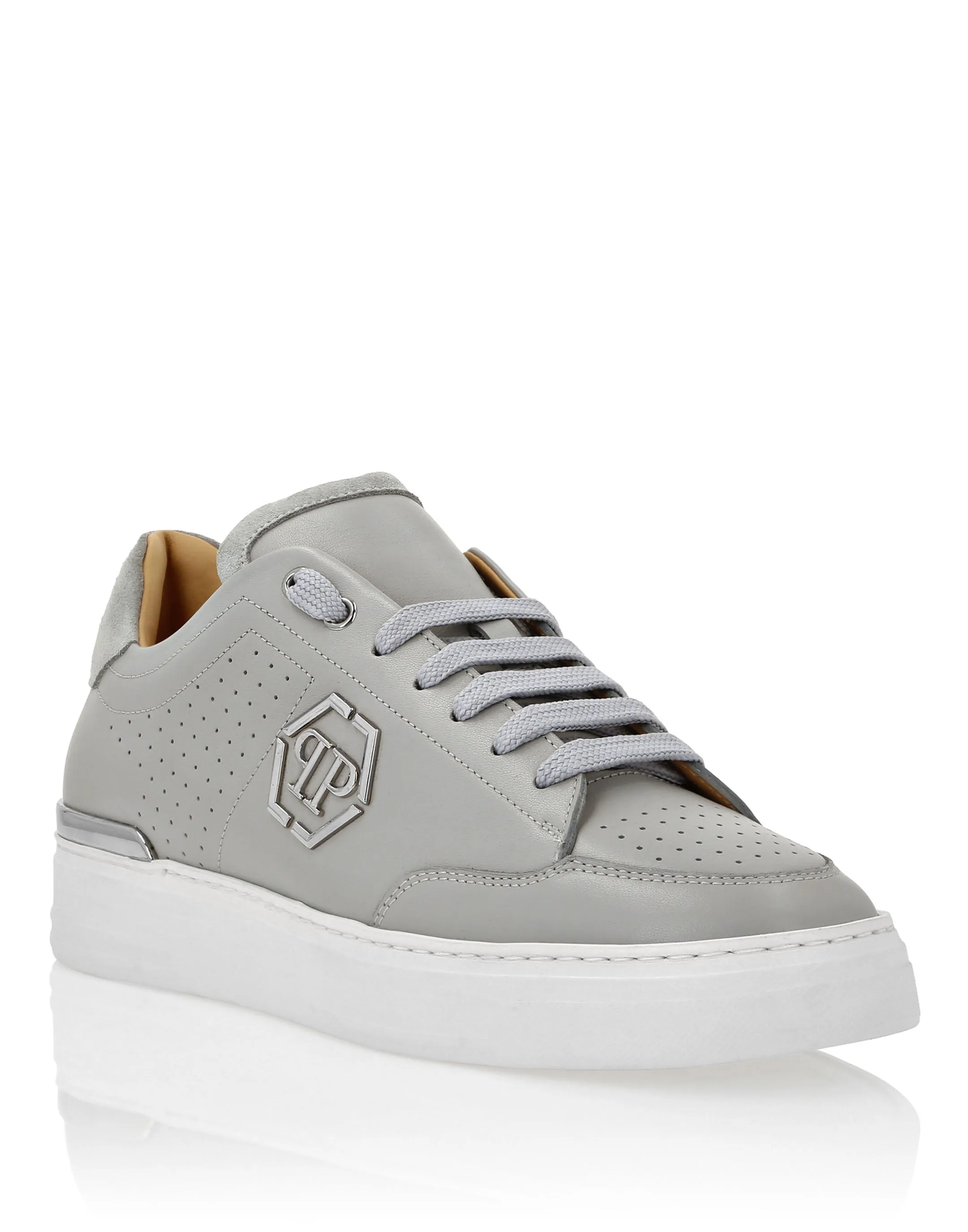 Mix Leather Lo-Top Sneakers