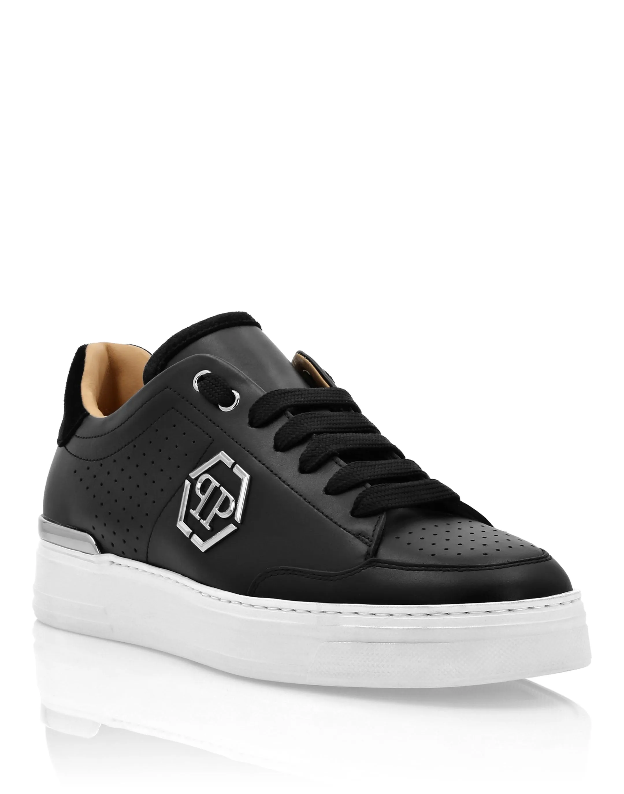 Mix Leather Lo-Top Sneakers