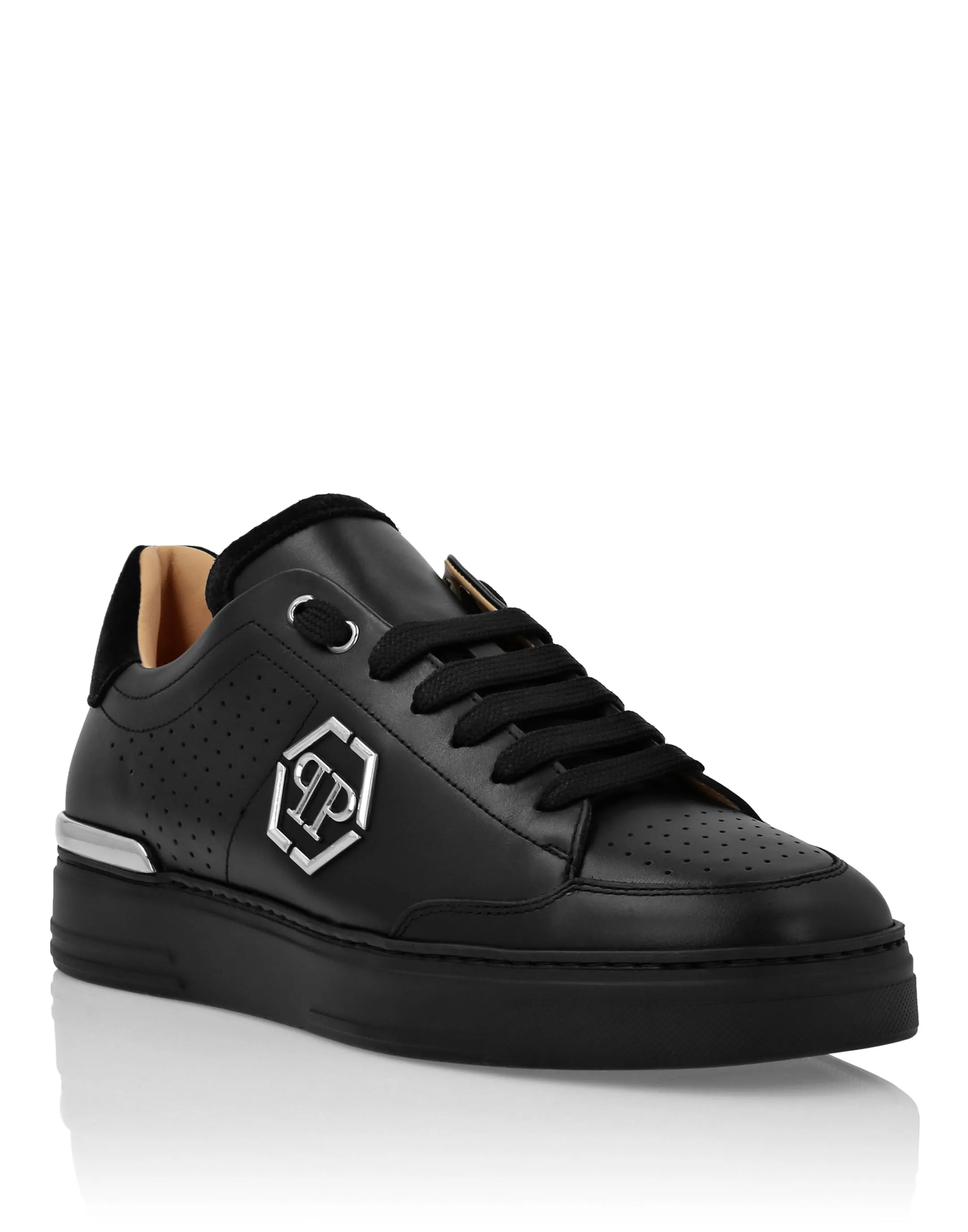 Mix Leather Lo-Top Sneakers