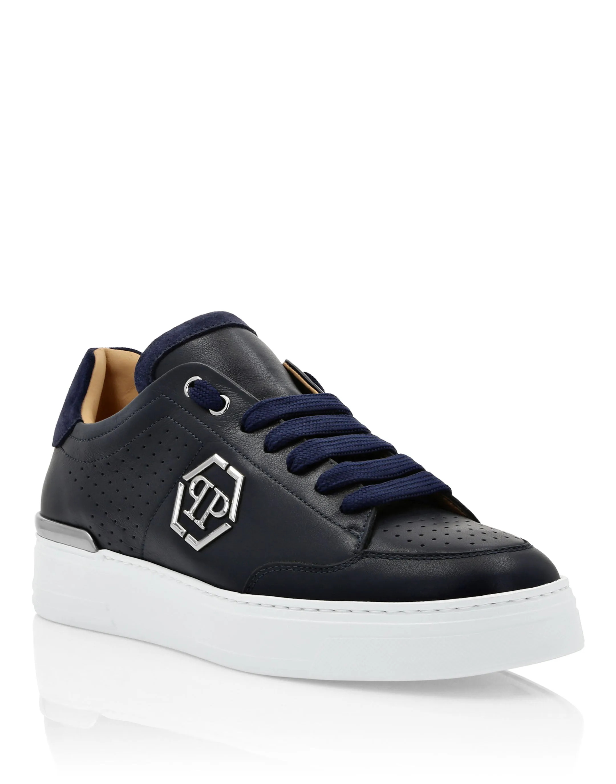 Mix Leather Lo-Top Sneakers