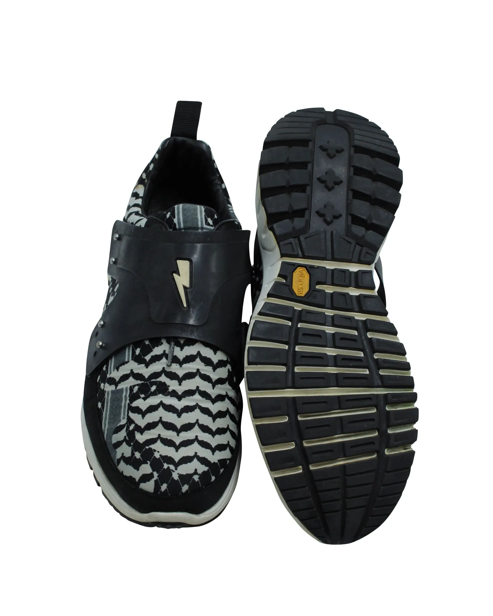 Neil Barrett Nubuck and Leather-Trimmed Printed Sneakers in Multicolor Neoprene