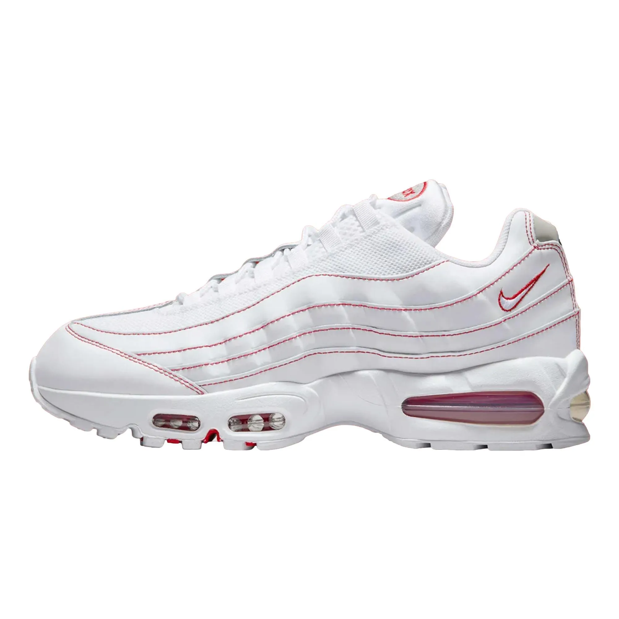 Nike Air Max 95 OG White / White - University Red  IB7936-100 Men's