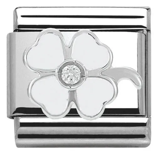 Nomination Charm Composable Classic Symbols White Clover Steel