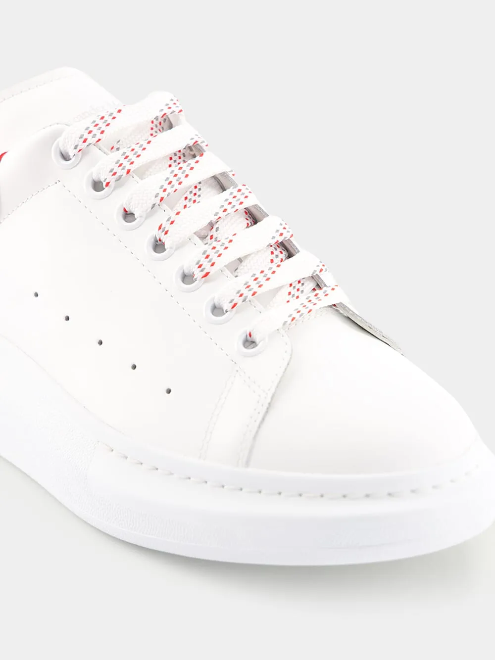 Oversized Red Leather Sneakers