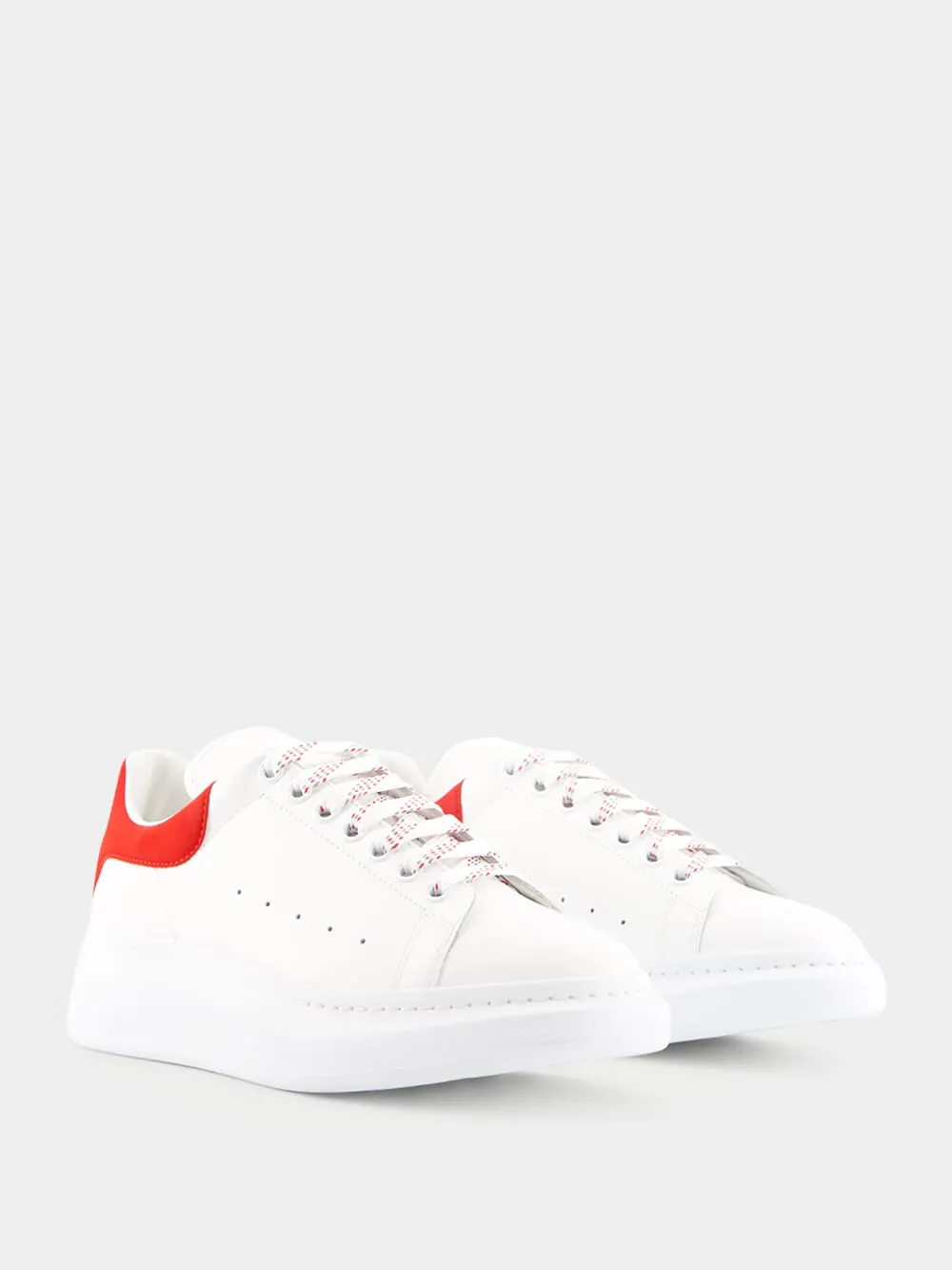 Oversized Red Leather Sneakers