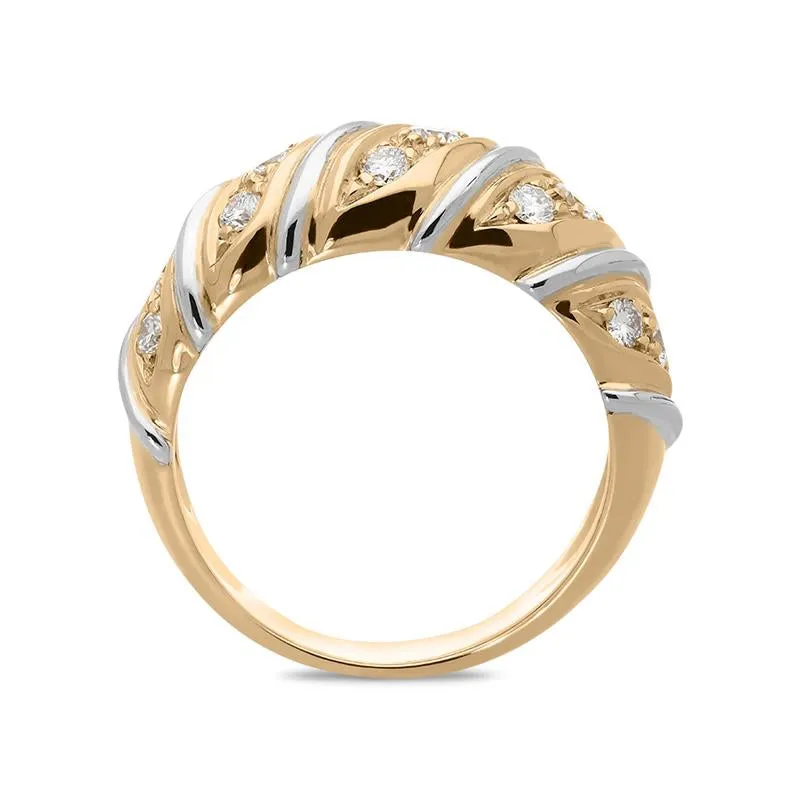 Picchiotti 18ct Rose & White Gold 0.61 Carat Diamond Twist Ring D