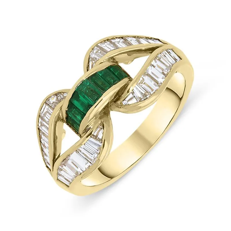 Picchiotti 18ct Yellow Gold Emerald Diamond Ring D