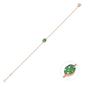 Ponte Vecchio 18ct Rose Gold Tsavorite Diamond Chain Bracelet