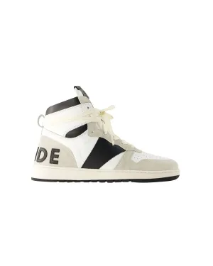 Rhecess Hi Sneakers - Rhude - Leather - White/Black